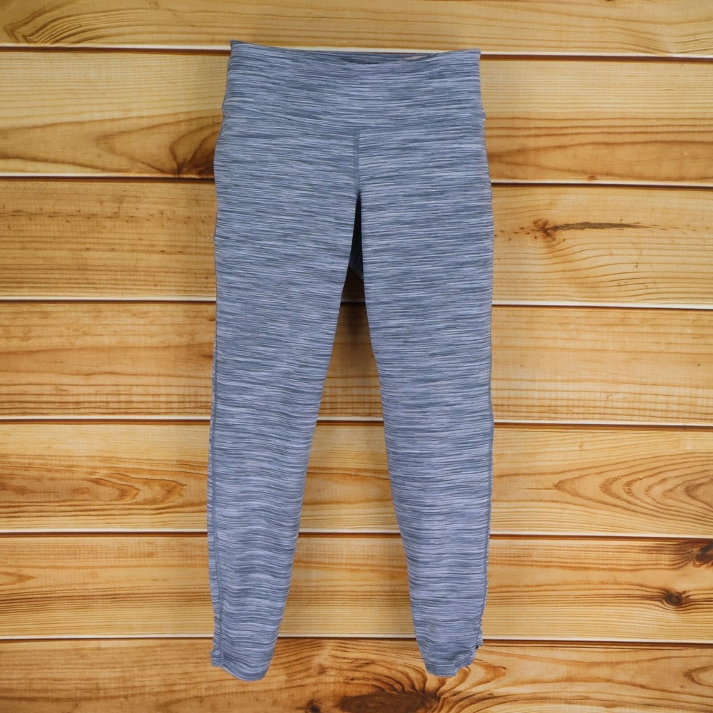 Old Navy Active Leggings Go-Dry Fitted Womens M Gray Heathered Stretch Mid Rise